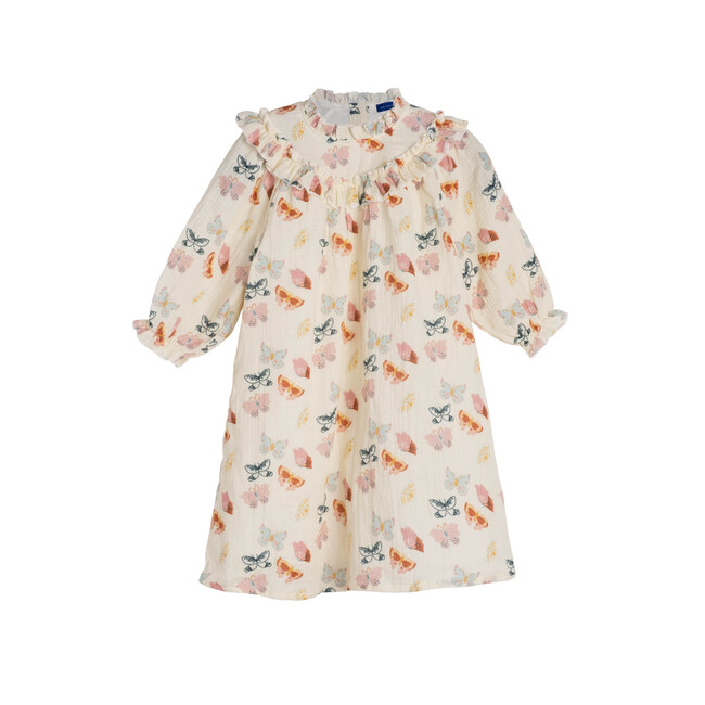 Cleo Dress, Cream Butterflies - Dresses - 1