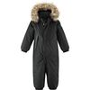 Reimatec Winter Snowsuit with Faux Fur Hood, Gotland Black - Snowsuits - 1 - thumbnail