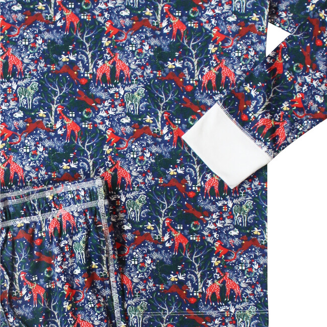 Navy Men's Pajamas, Holly Jolly Jungle - Pajamas - 2