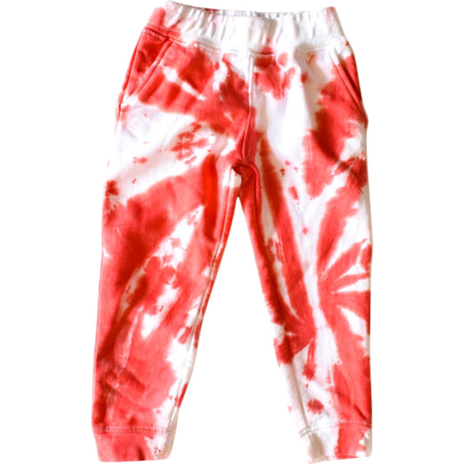 Kids Jogger, Red & White Tie Dye - Sweatpants - 1