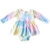 Long Sleeve Bubble Romper, Pastel Rainbow - Rompers - 1 - thumbnail