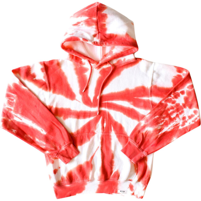 Adult Hoodie, Red & White Tie Dye