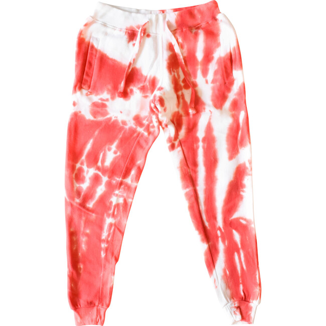 Adult Jogger, Red & White Tie Dye