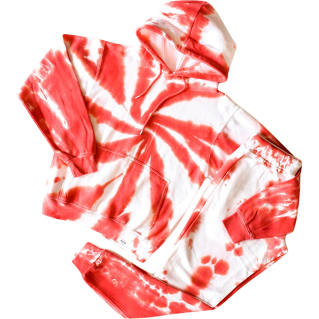 Adult Jogger, Red & White Tie Dye