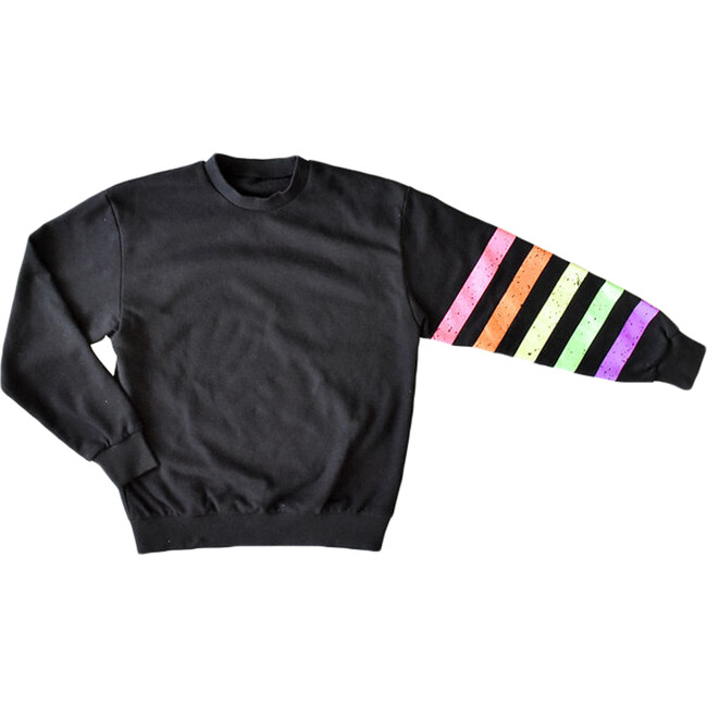 Adult Crew Neck Sweatshirt, Neon Stripe - Sweatshirts - 1