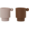 Set of 2 Tiny Inka Cups, Caramel/Rose - Sippy Cups - 1 - thumbnail