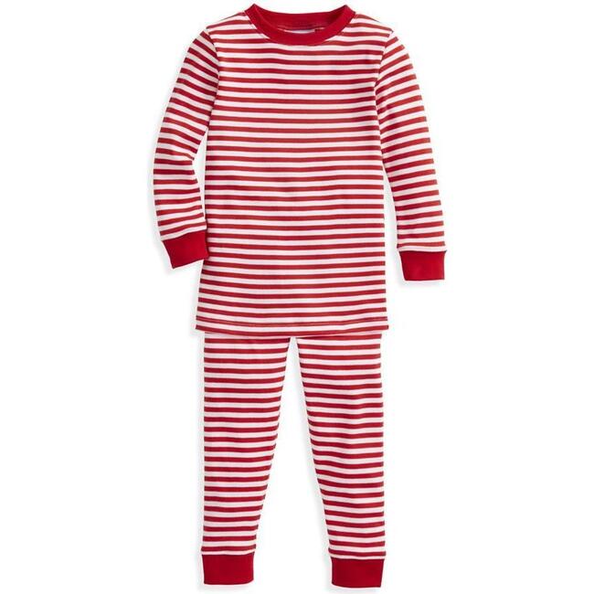 Striped Pima Jammies, Red and White - Pajamas - 1