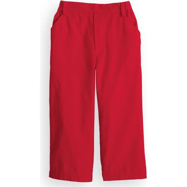 Corduroy Faux Zip Pant, Red - Pants - 1