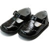 Baby Birdie Leather T-Strap Stitched Mary Jane, Patent Black - Mary Janes - 1 - thumbnail