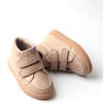 Leather High Top Sneaker, Stone - Sneakers - 1 - thumbnail