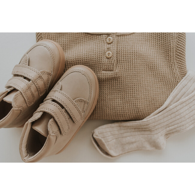 Leather High Top Sneaker, Stone - Sneakers - 3