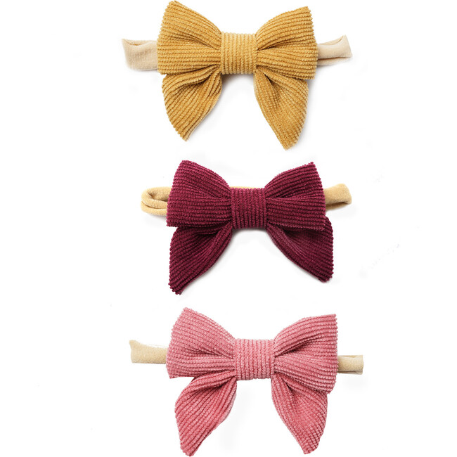 Fall Flavors Corduroy Bow Headband Set - Hair Accessories - 1