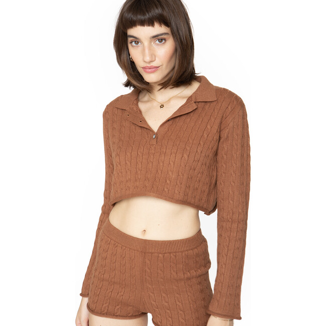 Women's Daisy Polo, Root Beer - Sweaters - 1