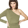 Women's  Long Sleeve Lora Top, Sage - Sweaters - 1 - thumbnail