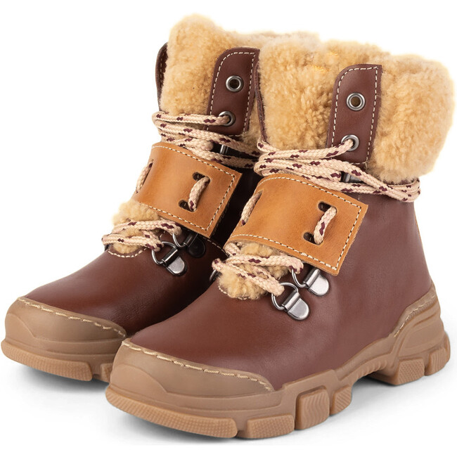 Brown.Camel Chunky Boots, Multi-color