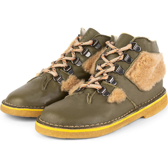 Olive Fuzzy Boots, Olive