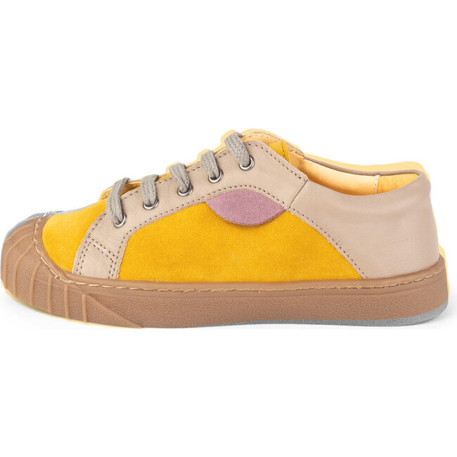 Mustard.Beige Retro Sneakers, Multi-color