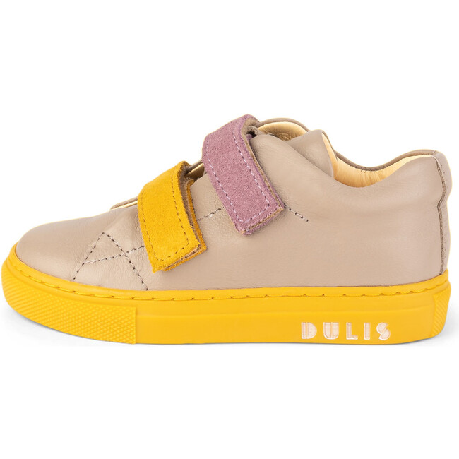 Beige Minimalist Strap Sneakers, Beige