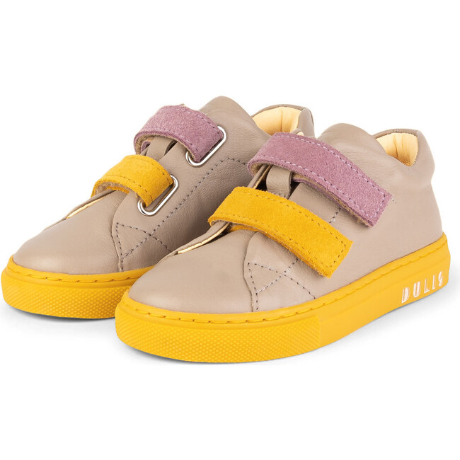 Beige Minimalist Strap Sneakers, Beige