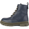 Dark Blue Combat Boots, Dark Blue - Boots - 1 - thumbnail