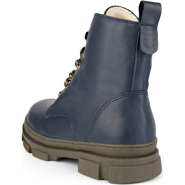 Dark Blue Combat Boots, Dark Blue - Boots - 3