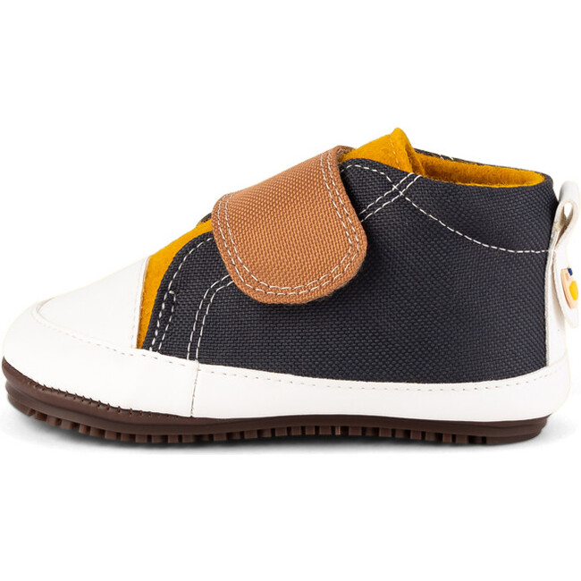 Mustard.Dark Grey Eco Strap Sneaker Booties, Multi-color
