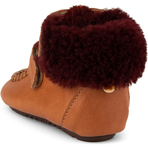 Brandi.Mustard Strap Sheep Boots, Multi-color