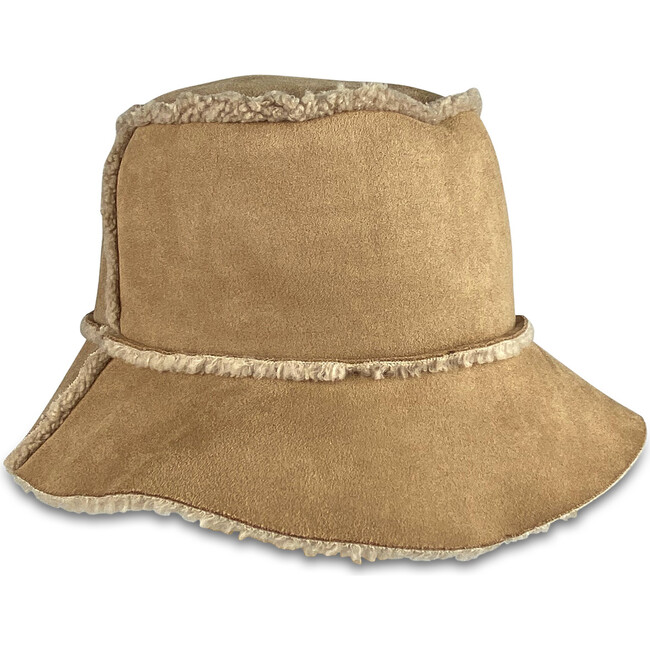 Women's Reversible Faux Shearling Bucket Hat, Natural