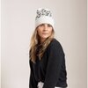 Women's Leopard Knit Beanie , Ivory - Hats - 2