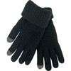 Women's Lined Knit Touch Screen Gloves, Black - Gloves - 1 - thumbnail