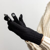 Women's Lined Knit Touch Screen Gloves, Black - Gloves - 2 - thumbnail