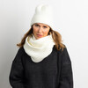 Women's Lodge Knit Loop Scarf, Winter White - Scarves - 2