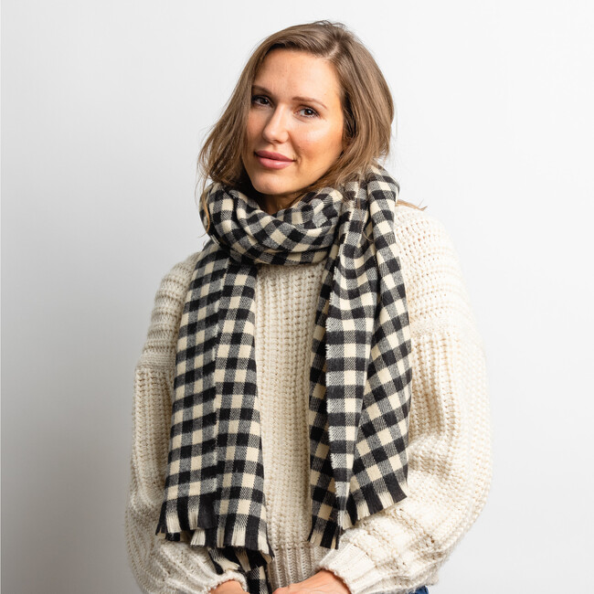 Women's The Check Scarf, Black