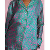 Women's Silk Pajama Shirt, Multi - Pajamas - 3