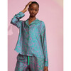 Women's Silk Pajama Shirt, Multi - Pajamas - 4
