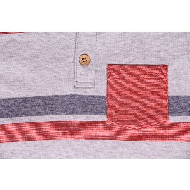 Noam Yarn Dye Pocket Henley, Rib Red - Tees - 3