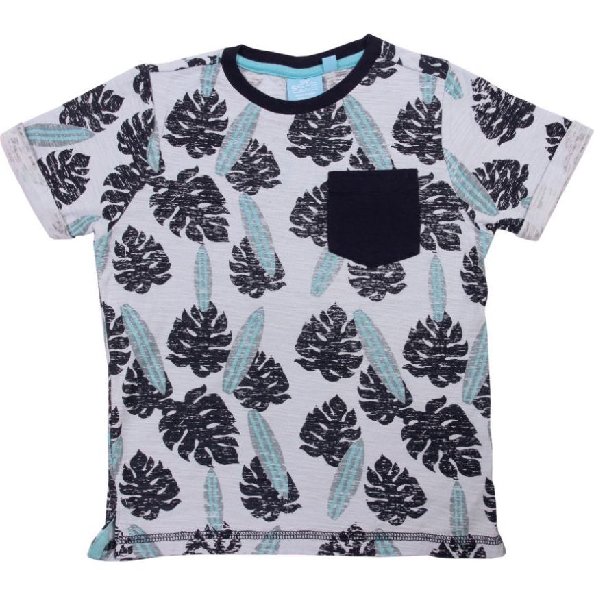 Conrad Surf Palm Pocket Tee, Baby Blue - Tees - 1