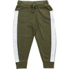 Side Stripe Jogger Pants, Olive - Sweatpants - 1 - thumbnail