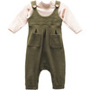 Overalls Outfit, Khaki Green - Mixed Apparel Set - 1 - thumbnail