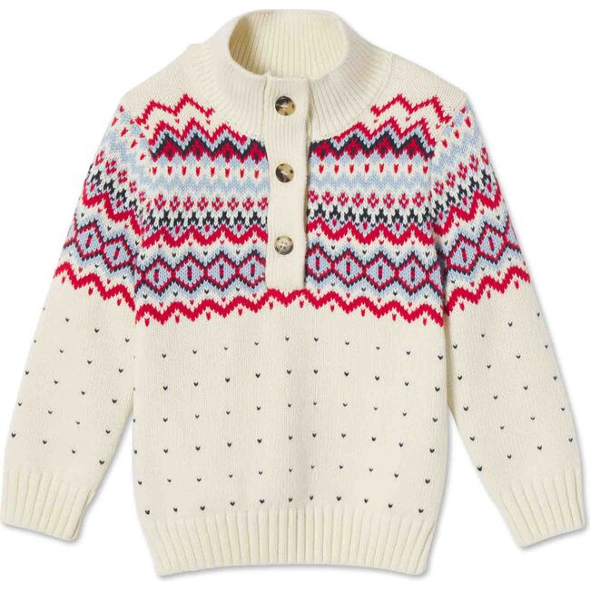 Men's Scott Varisty Fairisle Sweater, Cannoli Cream - Sweaters - 1