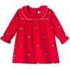 Elsa Dress, Crimson With Woody Embroidery - Dresses - 1 - thumbnail