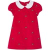 Paige Dress, Crimson With Woody Embroidery - Dresses - 1 - thumbnail