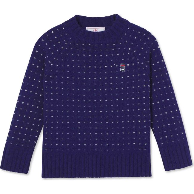 Hunter Birdseye Crewneck Sweater, Blue Ribbon