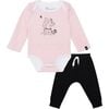 Squirrel Bodysuit Outfit, Pink - Mixed Apparel Set - 1 - thumbnail