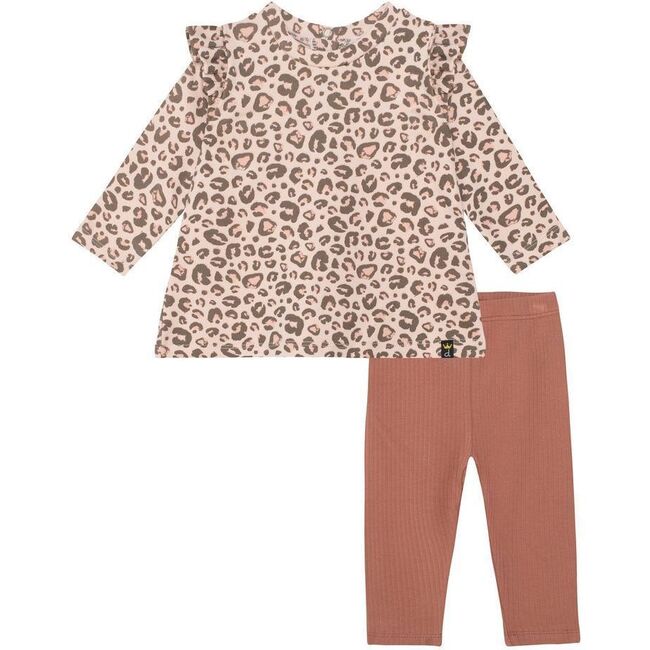 Leopard Ruffle Outfit, Pink - Mixed Apparel Set - 1