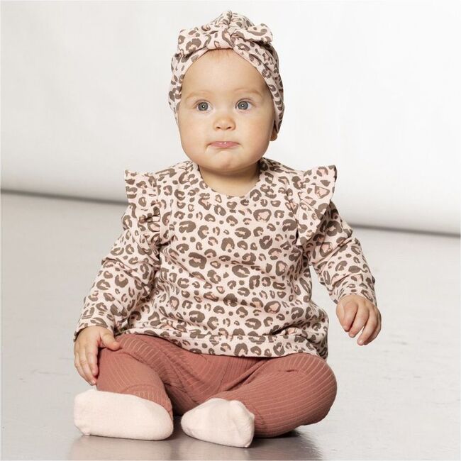 Leopard Ruffle Outfit, Pink - Mixed Apparel Set - 2