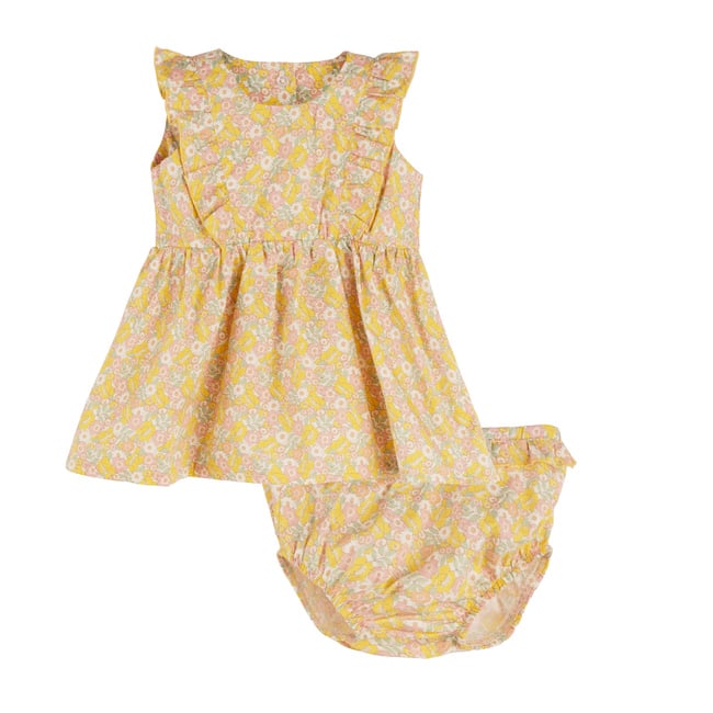 Baby Camilla Dress w/ Bloomer, Cluster Floral
