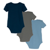 Baby Perry Short Sleeve Bodysuit Trio, Blue & Green Multi - Onesies - 2