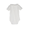 Baby Remy Short Sleeve Collar Bodysuit, White with White Collar - Onesies - 3