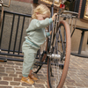 Baby Fuzzy Jones Sweat Set, Dusty Blue & Tan Stripe - Mixed Apparel Set - 6